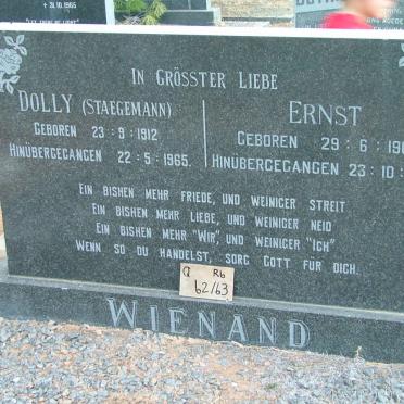 WIENAND Ernst 1905-1976 &amp; Dolly STAEGEMANN 1912-1965