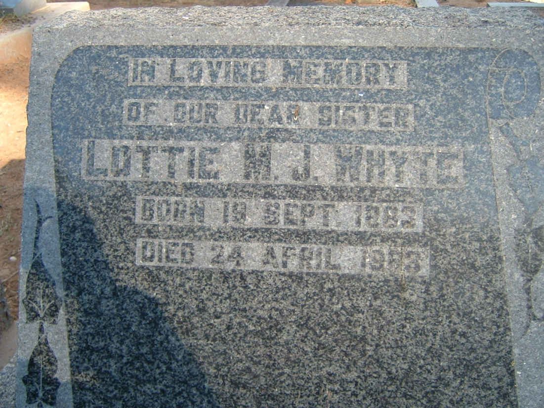 WHYTE M.J. 1883-19?3