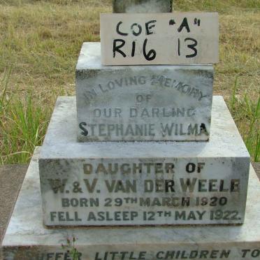 WEELE Stephanie Wilma, van der 1920-1922