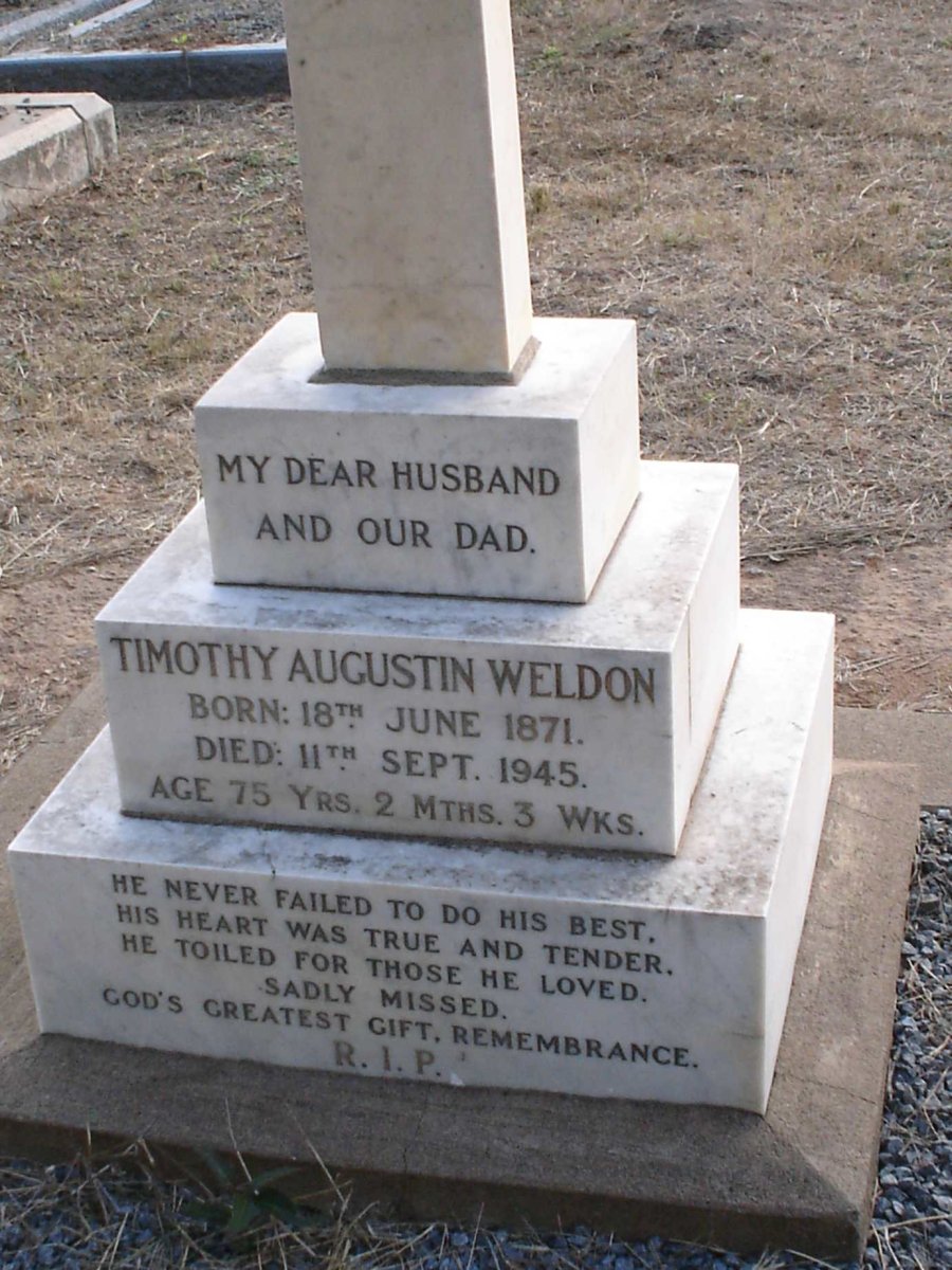 WELDON Timothy Augustin 1871-1945