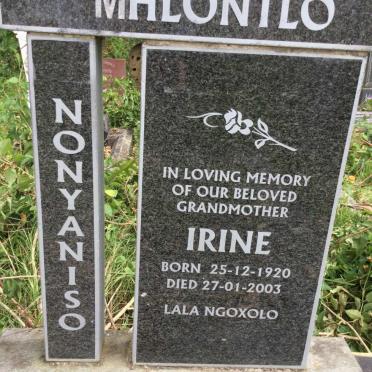MHLONTLO Nonyaniso Irine 1920-2003