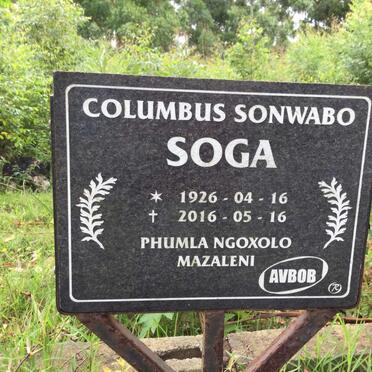 SOGA Columbus Sonwabo 1926-2016