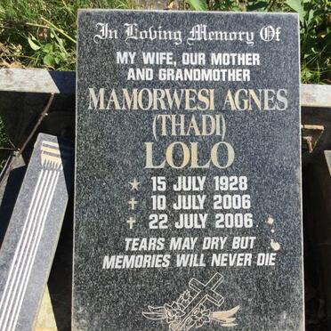LOLO Mamorwesi Agnes 1928-2006
