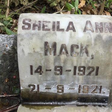 MACK Sheila Ann 1921-1921