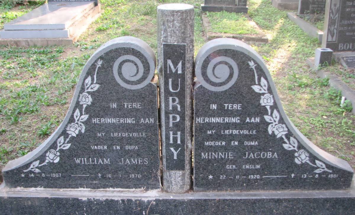 MURPHY William James 1907-1970 &amp; Minnie Jacoba ENSLIN 1920-1981