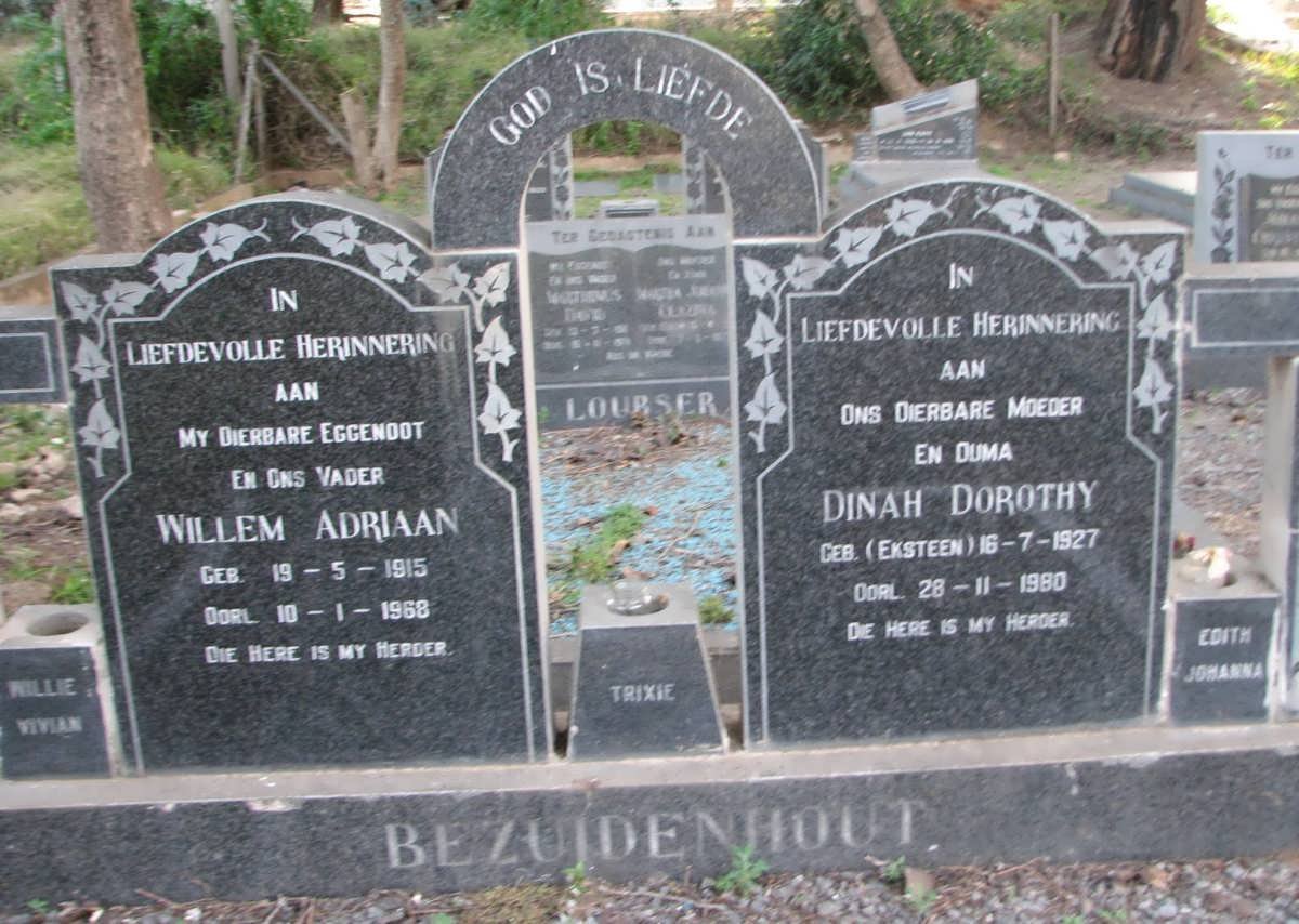 BEZUIDENHOUT Willem Adriaan 1915-1968 &amp; Dinah Dorothy EKSTEEN 1927-1980