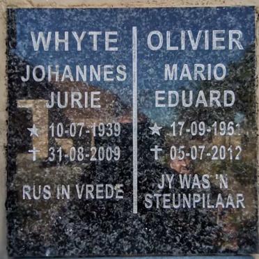 WHYTE Johannes Jurie 1939-2009 :: OLIVIER Mario Eduard 1961-2012