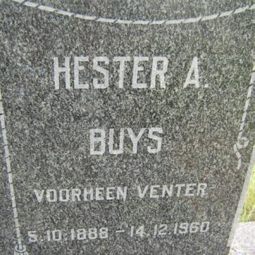 BUYS Hester A. formerly VENTER 1888-1960