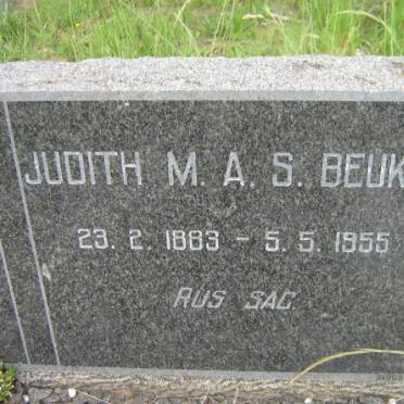 BEUKES Judith M.A.S. 1883-1955