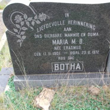 BOTHA Maria M.B. nee ERASMUS 1901-1972