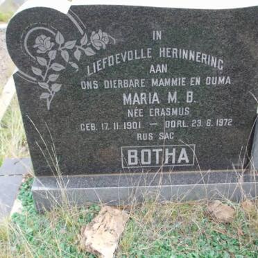 BOTHA Maria M.B. nee ERASMUS 1901-1972