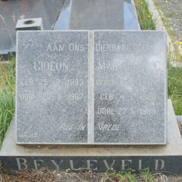 BEYLEVELD Gideon 1893-1967 &amp; Martha L.C. 1920-1989