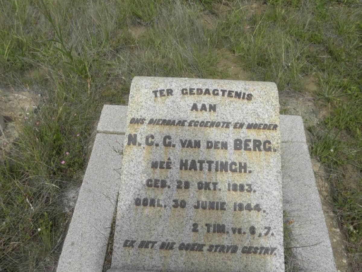 BERG N.C.G., van den nee HATTINGH 1883-1944