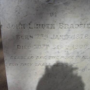 BRADFIELD John Linden 1878-1900