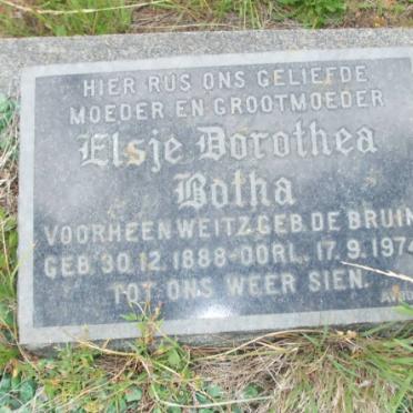 BOTHA Elsje Dorothea, formerly WEITZ nee DE BRUIN 1888-1974