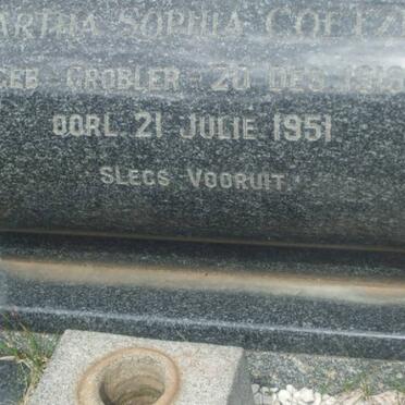 COETZER Martha Sophia nee GROBLER 1919-1951