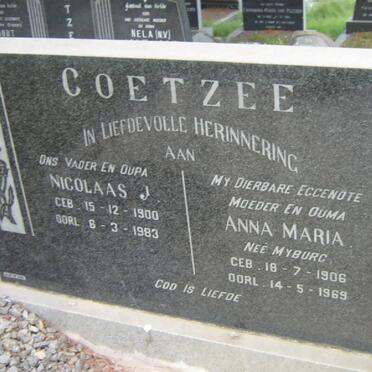 COETZEE Nicolaas J. 1900-1983 &amp; Anna Maria MYBURG 1906-1969