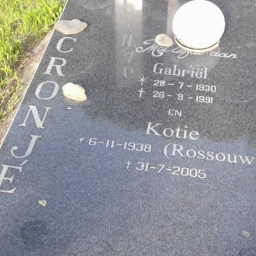 CRONJE Gabriel 1930-1991 &amp; Kotie ROSSOUW 1938-2005