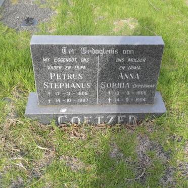 COETZER Petrus Stephanus 1905-1987 &amp; Anna Sophia OPPERMAN 1906-1994