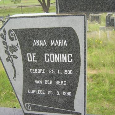 CONING Anna Maria, de nee VAN DER BERG 1900-1996