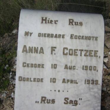 COETZEE Anna F. 1900-1939