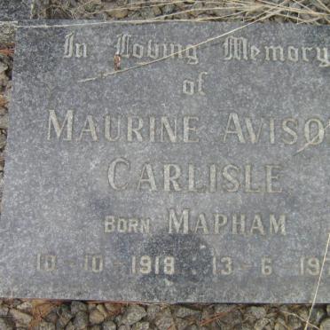 CARLISLE Maurine Avison nee MAPHAM 1918-1972