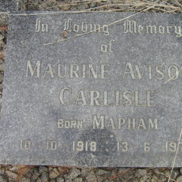 CARLISLE Maurine Avison nee MAPHAM 1918-1972