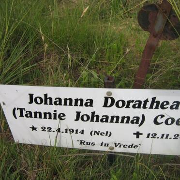 COETZER Johanna Dorathea nee NEL 1914-2005