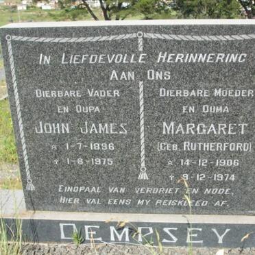 DEMPSEY John James 1896-1975 &amp; Margaret  RUTHERFORD 1906-1974