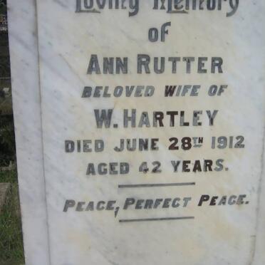 HARTLEY Ann nee RUTTER -1912