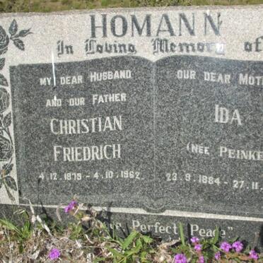 HOMANN Christian Friedrich 1879-1962 &amp; Ida PEINKE 1884-1970