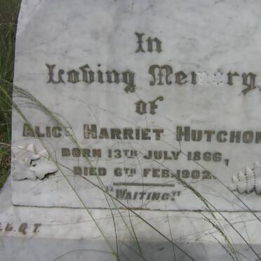 HUTCHONS Alice Harriet 1866-1902