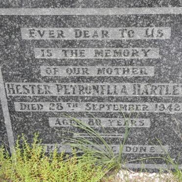 HARTLEY Ernest Cecil -1942 &amp; Hester Petronella -1942