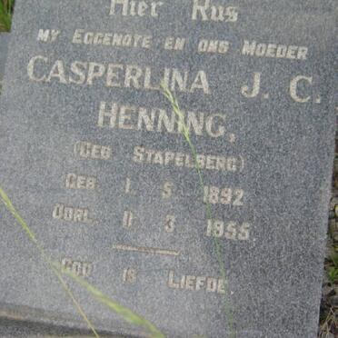 HENNING Casperlina J.C. nee STAPELBERG 1892-1955