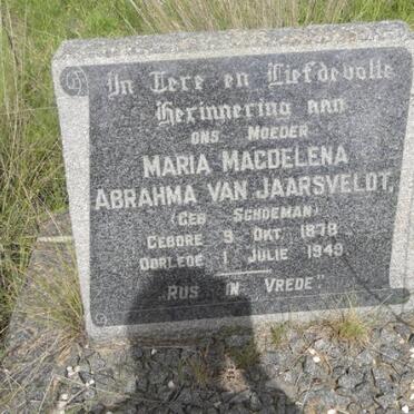 JAARSVELDT Maria Magdelena Abrahma, van nee SCHOEMAN 1878-1949