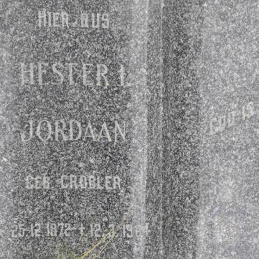 JORDAAN Hester L. nee GROBLER 1872-1961
