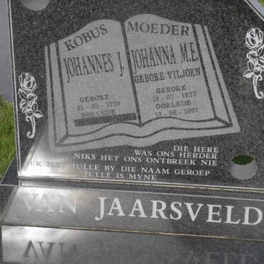 JAARSVELD Johannes J., van 1925 &amp; Johanna M.E. VILJOEN 1927-1997