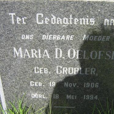 OELOFSE Maria D. nee GROBLER 1906-1994