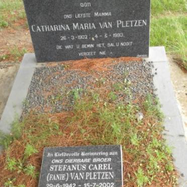 PLETZEN Catharina Maria, van 1902-1993 :: VAN PLETZEN Stefanus Carel 1942-2002
