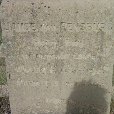 RENSBURG Willem H., Janse van 1855-1928 &amp; Marie C.E. 1887-1933