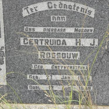 ROSSOUW Gertruida H.J. nee GREYVENSTEIN 1989-1949