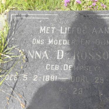 ROSSOUW Anna D. nee DEMPSEY 1881-1958