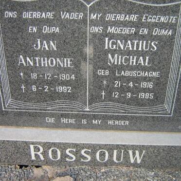 ROSSOUW Jan Anthonie 1904-1992 &amp; Ignatius Michal LABUSCHAGNE 1916-1985