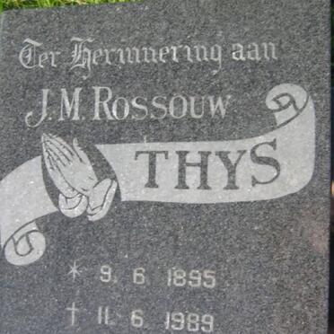 ROSSOUW J.M. 1895-1989