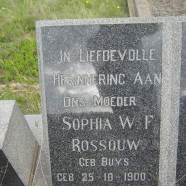 ROSSOUW Ernest Albert 1896-1966 &amp; Sophia W.F. BUYS 1900-1971