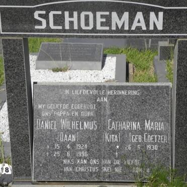 SCHOEMAN Daniel Wilhelmus 1924-1996 &amp; Catharina Maria COETZER 1930-
