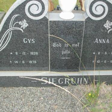 SIEGRÜHN Gys 1928-1979 &amp; Anna 1933-1978