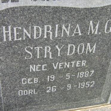 STRYDOM Hendrina M.G. nee VENTER 1887-1952