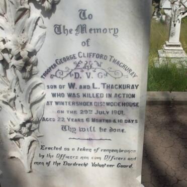 THACKURAY George Clifford -1901