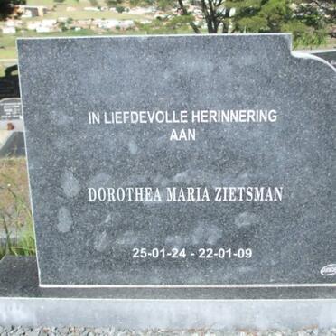 ZIETSMAN Dorothea Maria 1924-2009